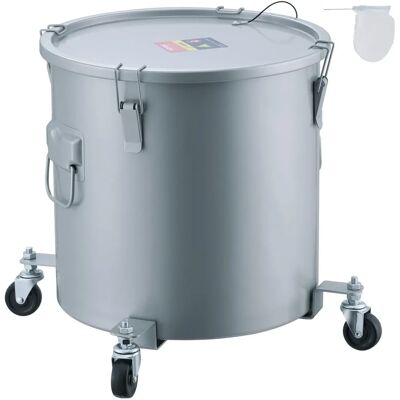Vevor Graue 10-Gallonen-Fett-Sammlung mit Rollen & Filter Vevor Graue 10-Gallonen-Fett-Sammlung mit Rollen & Filter
