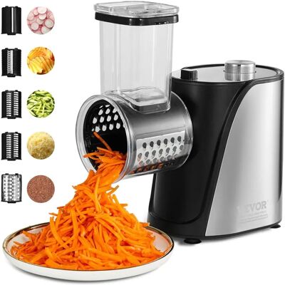 Vevor Râpe à Fromage Électrique et Trancheuse de Légumes - 250W Outil de Cuisine Multifonction - Publicité Vevor Râpe à Fromage Électrique et Trancheuse de Légumes - 250W Outil de Cuisine Multifonction - Publicité