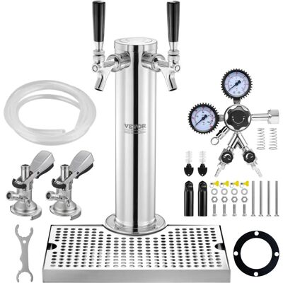 Vevor Kegerator Turm-Kit - Doppelhahn Bierausgeber - Edelstahl Vevor Kegerator Turm-Kit - Doppelhahn Bierausgeber - Edelstahl