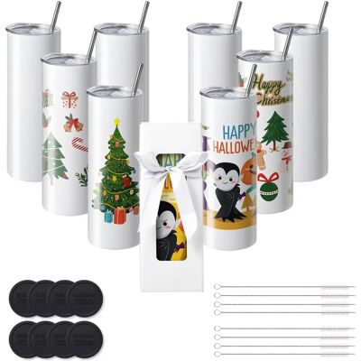 Vevor Weiß 20oz 8er Pack Gerade Sublimationsbecher - Becher Vevor Weiß 20oz 8er Pack Gerade Sublimationsbecher - Becher