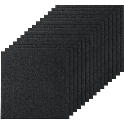 Vevor Teppichfliesen - Schälen & Kleben, 24x24, Carbon Black - Teppichfliesen Vevor Teppichfliesen - Schälen & Kleben, 24x24, Carbon Black - Teppichfliesen