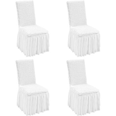 Vendors 4 pièces Housses de chaises blanches en spandex pour mariage - Publicité Vendors 4 pièces Housses de chaises blanches en spandex pour mariage - Publicité