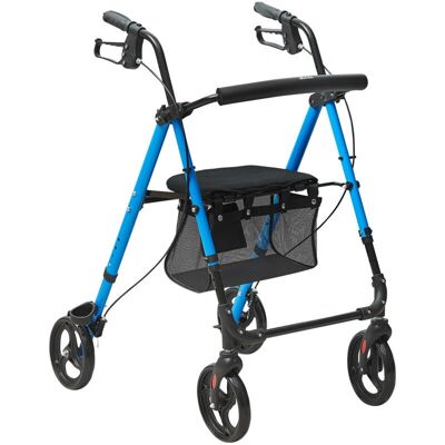 Vevor Lightweight Aluminum Foldable Rollator Walker for Seniors - Blue + Black - Walker Vevor Lightweight Aluminum Foldable Rollator Walker for Seniors - Blue + Black - Walker