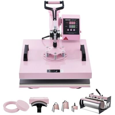 Vevor Presse Thermique Rose 15x15 - Machine de Transfert de Chaleur - Publicité Vevor Presse Thermique Rose 15x15 - Machine de Transfert de Chaleur - Publicité