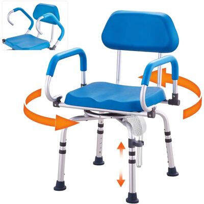 Silla de Ducha VEVOR - Asiento Giratorio 360°, Acolchado, Ajustable Silla de Ducha VEVOR - Asiento Giratorio 360°, Acolchado, Ajustable