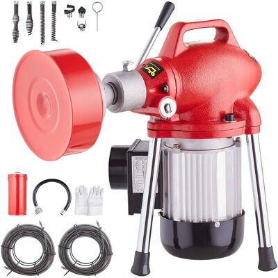 Vevor Machine de nettoyage de drain 120ft x 5/8in, Serpentins de tuyaux manuel 370W - Machine de nettoyage de drains - Publicité Vevor Machine de nettoyage de drain 120ft x 5/8in, Serpentins de tuyaux manuel 370W - Machine de nettoyage de drains - Publicité
