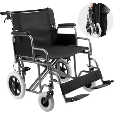 Fauteuil roulant Vevor - Pliable, Largeur 24 pouces, Capacité 300 lbs - Publicité Fauteuil roulant Vevor - Pliable, Largeur 24 pouces, Capacité 300 lbs - Publicité