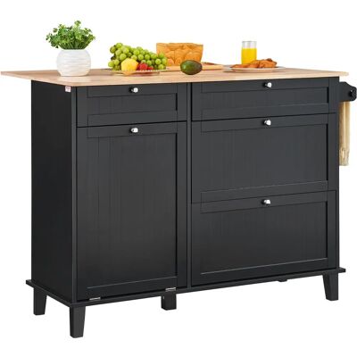 Vevor Île de Cuisine en Bois avec Évier, 50" - Chariot de Cuisine - Publicité Vevor Île de Cuisine en Bois avec Évier, 50" - Chariot de Cuisine - Publicité
