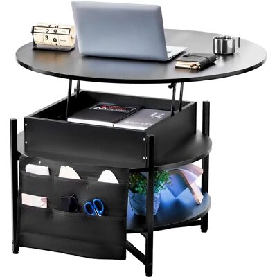 Mesa de Centro Elevable Vevor - Ajustable, Negra Mesa de Centro Elevable Vevor - Ajustable, Negra
