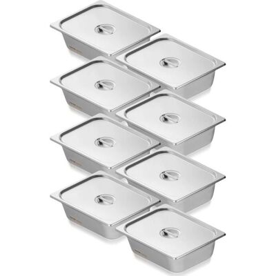 VEVOR Poêles d'Hôtel en Acier Inoxydable 8 pièces - Taille 1/2 - Publicité VEVOR Poêles d'Hôtel en Acier Inoxydable 8 pièces - Taille 1/2 - Publicité