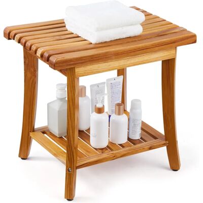 Vevor Teak Duschebank - Wasserdichtes Holz - 400 lbs Belastung Vevor Teak Duschebank - Wasserdichtes Holz - 400 lbs Belastung