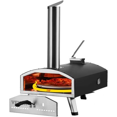 Vevor Marque Four à pizza extérieur de 12 pouces - Portable, Multi-combustible, Pierre à pizza rotative 210° - Publicité Vevor Marque Four à pizza extérieur de 12 pouces - Portable, Multi-combustible, Pierre à pizza rotative 210° - Publicité