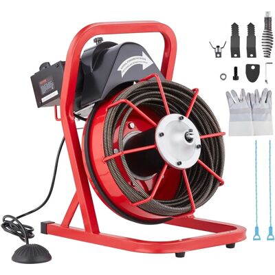 Vevor Machine de Nettoyage de Drainage - 75FT, 3/8 Pouces, Alimentation Manuelle, 250W pour Tuyaux 2-4" - Publicité Vevor Machine de Nettoyage de Drainage - 75FT, 3/8 Pouces, Alimentation Manuelle, 250W pour Tuyaux 2-4" - Publicité