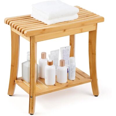Banque de Douche en Bambou Vevor - Supporte 150 kg - Imperméable, Multicouche, Séchage Rapide - Mobilier de salle de bain - Publicité Banque de Douche en Bambou Vevor - Supporte 150 kg - Imperméable, Multicouche, Séchage Rapide - Mobilier de salle de bain - Publicité