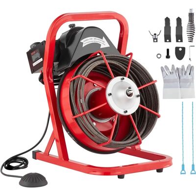 Vevor Machine de Nettoyage des Égouts - 50FT, 3/8 Pouce, Serpent d'Égout, 250W, pour tuyaux 2-4" Vevor Machine de Nettoyage des Égouts - 50FT, 3/8 Pouce, Serpent d'Égout, 250W, pour tuyaux 2-4"