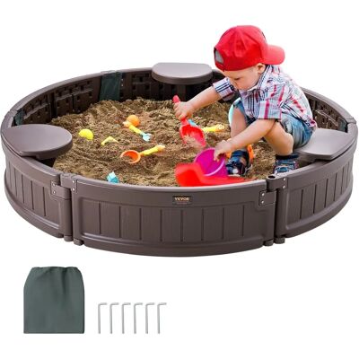 Vevor Kindersandkasten - 3-Sitz-Runde HDPE Spielplatz für Garten, Strand Vevor Kindersandkasten - 3-Sitz-Runde HDPE Spielplatz für Garten, Strand