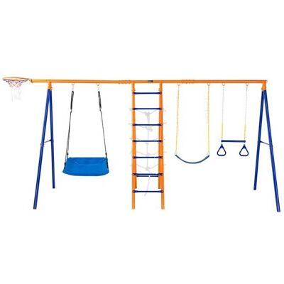 VEVOR Ensemble de Balançoires 6 en 1 pour Jardin - Métal, 200 lbs - Publicité VEVOR Ensemble de Balançoires 6 en 1 pour Jardin - Métal, 200 lbs - Publicité