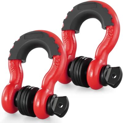 Vevor Anillo en D de Acero Aleado Pesado - Pack de 2 - Rojo Vevor Anillo en D de Acero Aleado Pesado - Pack de 2 - Rojo