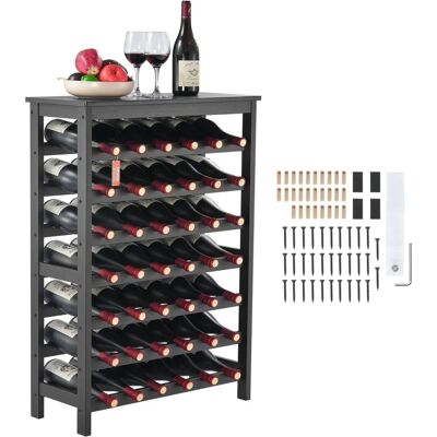 Estante de vino de bambú VEVOR - 42 botellas, 7 niveles - Estantería elegante Estante de vino de bambú VEVOR - 42 botellas, 7 niveles - Estantería elegante