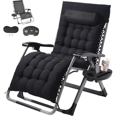 Chaise Zero Gravity noire de Succebuy - Réglable, support 500 lbs - Publicité Chaise Zero Gravity noire de Succebuy - Réglable, support 500 lbs - Publicité