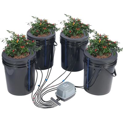Succebuy DWC Hydroponik System - 5-Gallonen, 4 Körbe Succebuy DWC Hydroponik System - 5-Gallonen, 4 Körbe