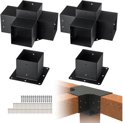 Succebuy Marque Kit de Support de Pergola 6''x6'' - Support d'angle Résistant - Publicité Succebuy Marque Kit de Support de Pergola 6''x6'' - Support d'angle Résistant - Publicité