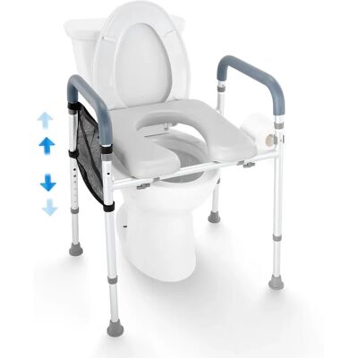 Succebuy - Asiento de Inodoro Elevado - Ajustable en 7 Posiciones - Soporta 158.7 kg Succebuy - Asiento de Inodoro Elevado - Ajustable en 7 Posiciones - Soporta 158.7 kg