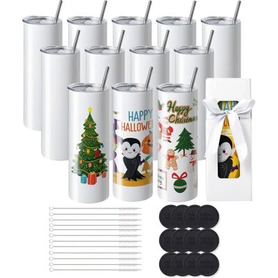 VEVOR Lot de 12 gobelets de sublimation en acier inoxydable 20 oz - Publicité VEVOR Lot de 12 gobelets de sublimation en acier inoxydable 20 oz - Publicité