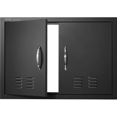 Puerta de acceso BBQ Succebuy - 30W x 21H Pulgadas Puerta para Cocina Exterior, Reversible, Negra Puerta de acceso BBQ Succebuy - 30W x 21H Pulgadas Puerta para Cocina Exterior, Reversible, Negra