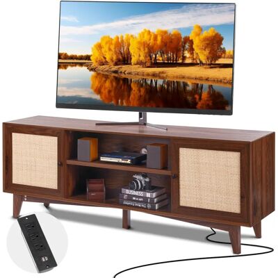 Succebuy Nussbaum Rattan TV-Stand 191cm - Für 75-Zoll Fernseher Succebuy Nussbaum Rattan TV-Stand 191cm - Für 75-Zoll Fernseher