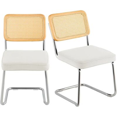 Vevor White Rattan Chairs Set - Retro Dining & Outdoor Furniture Vevor White Rattan Chairs Set - Retro Dining & Outdoor Furniture
