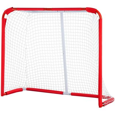 Vevor Réseau de hockey de rue pour jeunes - But en acier intérieur/extérieur - 54" x 44" - Blanc/Rouge - Publicité Vevor Réseau de hockey de rue pour jeunes - But en acier intérieur/extérieur - 54" x 44" - Blanc/Rouge - Publicité