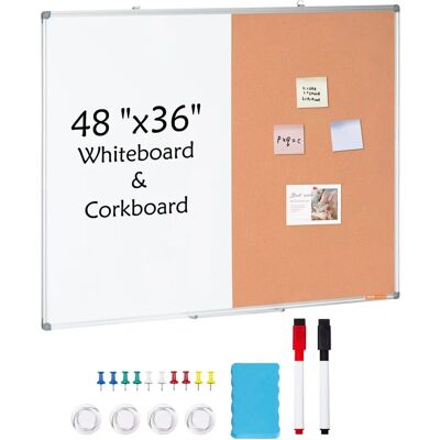 Vevor Whiteboard & Korkbrett Combo - 48x36 - Wandmontage Vevor Whiteboard & Korkbrett Combo - 48x36 - Wandmontage