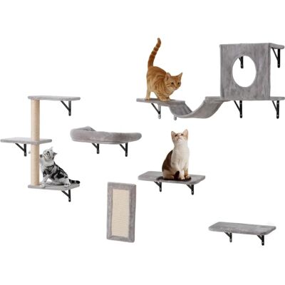 Vevor Wall Shelves for Cats with Jumping Boards, Hammock, Sofa - Cat Tree Vevor Wall Shelves for Cats with Jumping Boards, Hammock, Sofa - Cat Tree