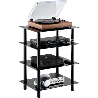 Vevor Étagère Multimédia - Support modulaire à 4 niveaux pour vidéo et audio - Noir moderne - Publicité Vevor Étagère Multimédia - Support modulaire à 4 niveaux pour vidéo et audio - Noir moderne - Publicité