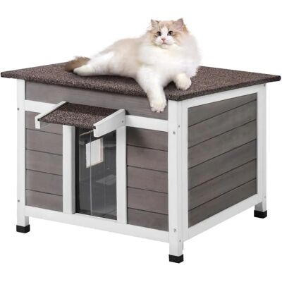 Maison pour Chats VEVOR Extérieur - Refuge en Bois Résistant aux Intempéries - Publicité Maison pour Chats VEVOR Extérieur - Refuge en Bois Résistant aux Intempéries - Publicité