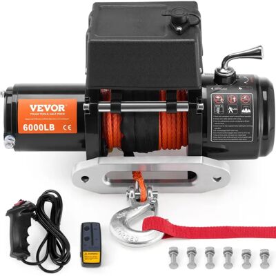 Vevor Treuil électrique 6000 lb - Corde synthétique 55 ft Étanche Remote Vevor Treuil électrique 6000 lb - Corde synthétique 55 ft Étanche Remote