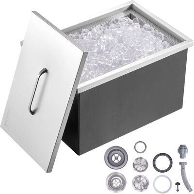 Vevor Boîte à Glace 22x17x12 Acier Inoxydable Isolée - Publicité Vevor Boîte à Glace 22x17x12 Acier Inoxydable Isolée - Publicité