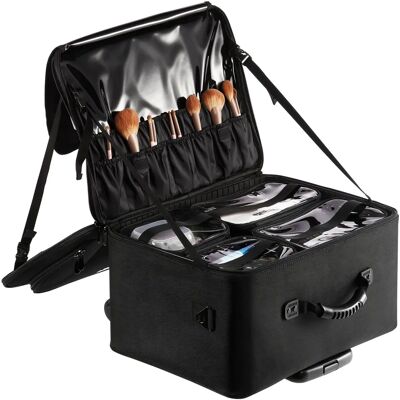 Vevor Grand Etui à Maquillage à Roulettes - Publicité Vevor Grand Etui à Maquillage à Roulettes - Publicité
