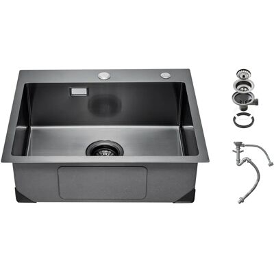 Fregadero de cocina Vevor 55cm - Acero inoxidable negro Fregadero de cocina Vevor 55cm - Acero inoxidable negro