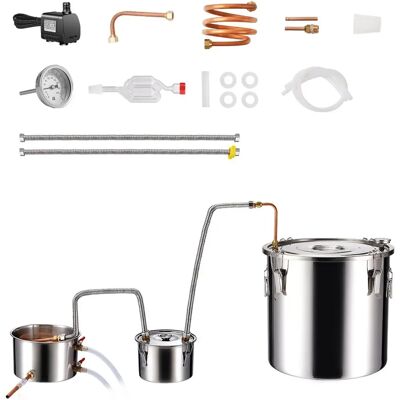 Vevor Distillateur d'Alcool en Acier Inoxydable - Kit Double Condenseur 50 L - Publicité Vevor Distillateur d'Alcool en Acier Inoxydable - Kit Double Condenseur 50 L - Publicité