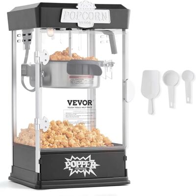 Vevor Macchina per Popcorn Nera - 4 oz, 480W, Tavolo, Include 3 Cucchiai Vevor Macchina per Popcorn Nera - 4 oz, 480W, Tavolo, Include 3 Cucchiai