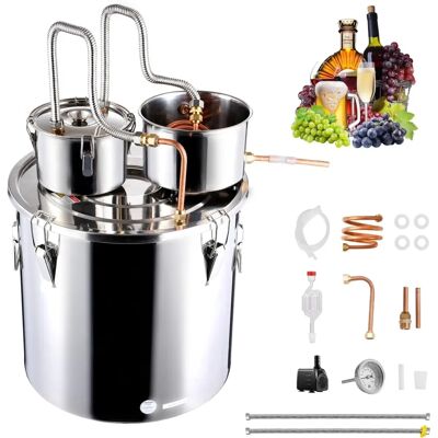 Vevor Alambic en acier inoxydable - 3 Gal / 11,4 L - Condenseur double - Publicité Vevor Alambic en acier inoxydable - 3 Gal / 11,4 L - Condenseur double - Publicité