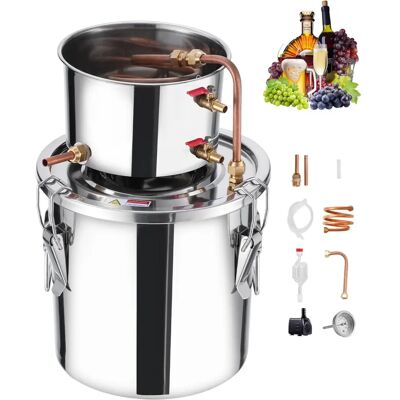 Vevor Destilador de Álcool em Aço Inoxidável - 3 Gal / 11,4 L - Kit para Fabricação Caseira Vevor Destilador de Álcool em Aço Inoxidável - 3 Gal / 11,4 L - Kit para Fabricação Caseira