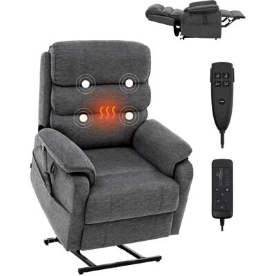 Fauteuil inclinable électrique Vevor - Chauffage & Massage - Double Moteur, Moyen, Gris Foncé - Publicité Fauteuil inclinable électrique Vevor - Chauffage & Massage - Double Moteur, Moyen, Gris Foncé - Publicité