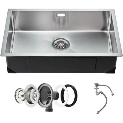 Vevor Évier de Cuisine 76cm Sous Plan - Bassin Simple en Acier Inox Vevor Évier de Cuisine 76cm Sous Plan - Bassin Simple en Acier Inox