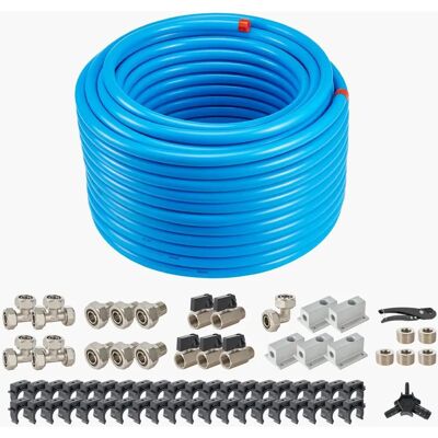 Vevor Kit de Ligne de Compresseur d'Air Bleu - 200FT x 3/4" Système, Étanche - Publicité Vevor Kit de Ligne de Compresseur d'Air Bleu - 200FT x 3/4" Système, Étanche - Publicité