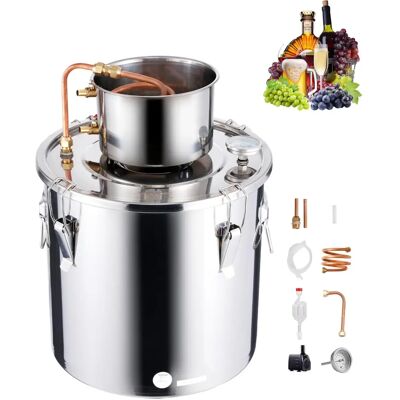 Vevor Alcool alambic - Distillateur d’eau en acier inoxydable 8 gal / 30 L - Kit de fermentation maison - Publicité Vevor Alcool alambic - Distillateur d’eau en acier inoxydable 8 gal / 30 L - Kit de fermentation maison - Publicité