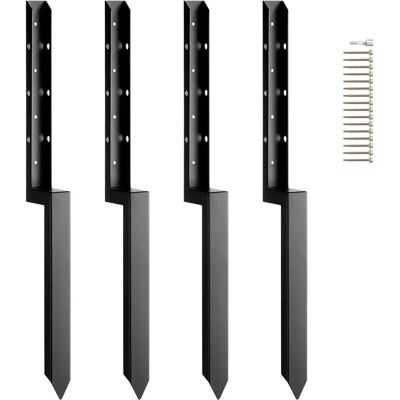Vevor Supporto per Pali di Recinzione in Acciaio - Pack da 4 - 2 x 2 Pollici Vevor Supporto per Pali di Recinzione in Acciaio - Pack da 4 - 2 x 2 Pollici