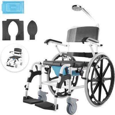 Vevor Aluminium Duschrollstuhl - 17,5 Zoll Breite, Verstellbar & Leicht Vevor Aluminium Duschrollstuhl - 17,5 Zoll Breite, Verstellbar & Leicht